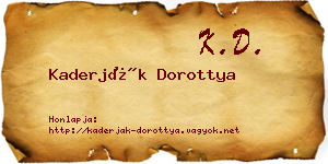 Kaderják Dorottya névjegykártya