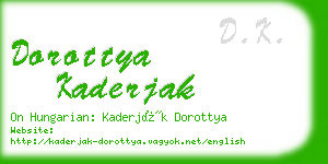 dorottya kaderjak business card